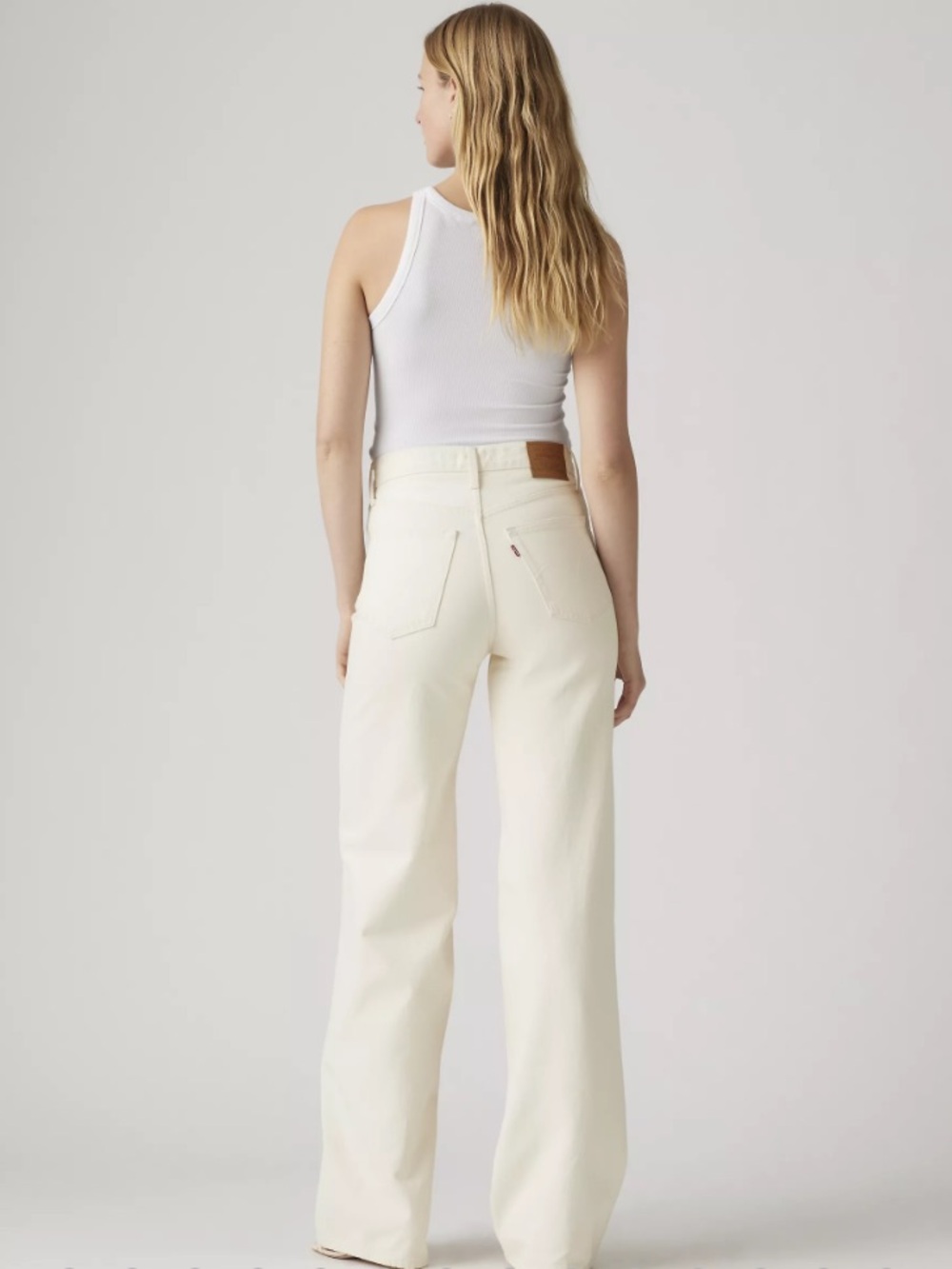 NEW Levi’s Ribcage Cotton Wide Leg Jeans Barely Freezing Bone Ecru 27/30 NWT